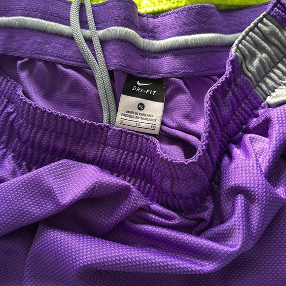 3 pairs of Nike shorts one purple one blue cut offe one flouresant yellow - Picture 6 of 9